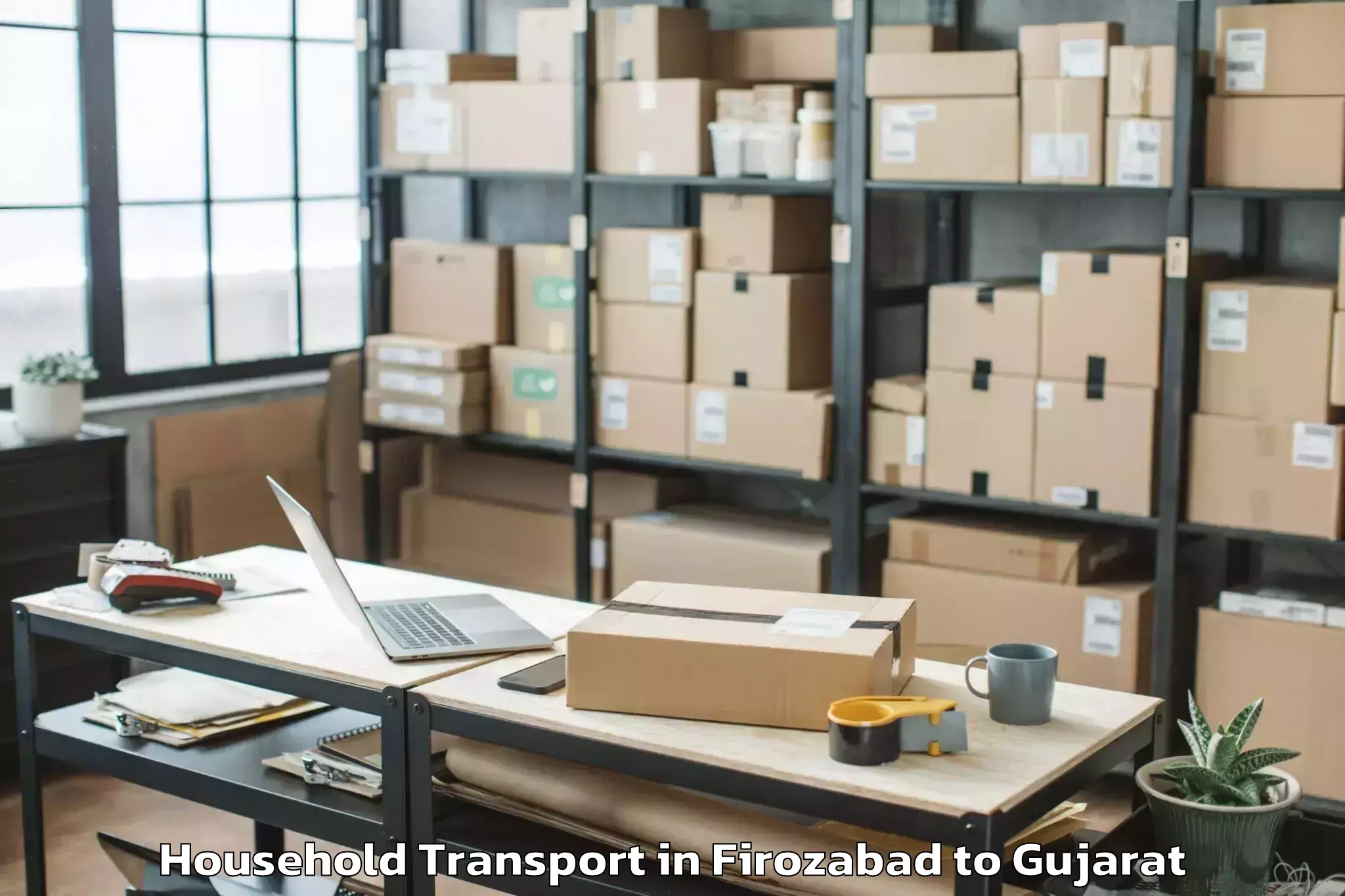 Easy Firozabad to Naroda Household Transport Booking